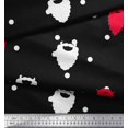 thumbnail image 2 of Soimoi Poly Georgette Fabric Dot & Santa Moustache Christmas Print Fabric by The Yard 42 Inch Wide, 2 of 3