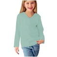 thumbnail image 4 of vdgthytj Toddler Boys Girls Long Sleeve T-Shirts Kids V Neck Solid Color Color Basic Tops Fall Spring Outfit Blouse, 4 of 5