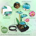 thumbnail image 4 of CHUANK Fontaine de Table Fontaine d'Eau Fontaine d'Intérieur en Cascade Fontaine de Bureau à 3 Niveaux Lotus Détente Déco Maison Incluant Beaucoup de Roches et Machine à Son Apaisant, 4 of 10