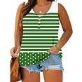 thumbnail image 2 of JDQJBZ Women's Camisole Ribbed Tank Tops for Women Polka Print Plus Size Summer Button Front Sleeveless Shirt, 2 of 5