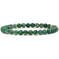 thumbnail image 1 of Bracelet Extensible Unisexe en Perles Rondes de 6 mm en Jaspe de Sédiment Marin Vert Teint, 1 of 2