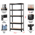 thumbnail image 3 of Yaheetech Black Adjustable 5-Shelf Shelving Unit Storage Rack Utility Rack Garage Shelves Display Rack Steel Boltless Rivet Rack,59.1 inch Height 1-Pack, 3 of 9