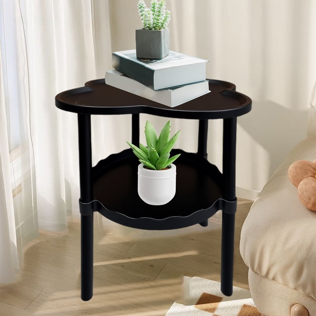 Table d'Appoint Roulante à 4 Niveaux pour Canapé avec Roues, Table de Bout Mobile de Rangement pour Salon, Chambre, Organisateur pour Petit Espace
