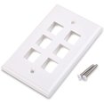 thumbnail image 3 of axGear 10 Paquets Plaque Murale 6 Ports Blanc Couvercle de Sortie à Bascule Incassable, 3 of 5