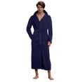 thumbnail image 1 of Ccpelsie Men's Robe Long Plush Soft Bathrobe Cozy Spring Fall Winter Warm Robes Shawl Collar Sleepwear with Pockets(A-Navy,M), 1 of 4