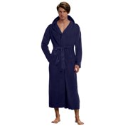 Ccpelsie Plush Soft Robes for Men Premium Fleece Mens Robe Cozy Spring Fall Winter Warm Bathrobe with Pockets(Navy,L)