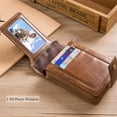 thumbnail image 4 of BULLCAPTAIN Genuine Leather Wallet for Men Large Capacity ID Window Card Case with Zip Coin Pocket Brown, 4 of 6