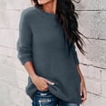 thumbnail image 4 of Timegard Hauts pour Femmes Grande Taille Manches Longues Col Rond Confortable Chaud T-Shirt Automne Hiver Décontracté Ample, 4 of 5