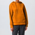 thumbnail image 1 of IMENGL Hoodies trendy knit drawstring pullover, Orange 2XL, Size M-3XL, 1 of 7