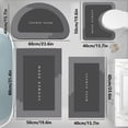 thumbnail image 1 of 4-Piece Super Absorbent Microfiber Bath Mat Set - Non-Slip Quick Dry Bathroom Rugs, Machine Washable Soft Shower Mats for Home, Hotel, Dorm - Includes Contour Rug, Lid Cover & Toilet Mat, 1 of 5
