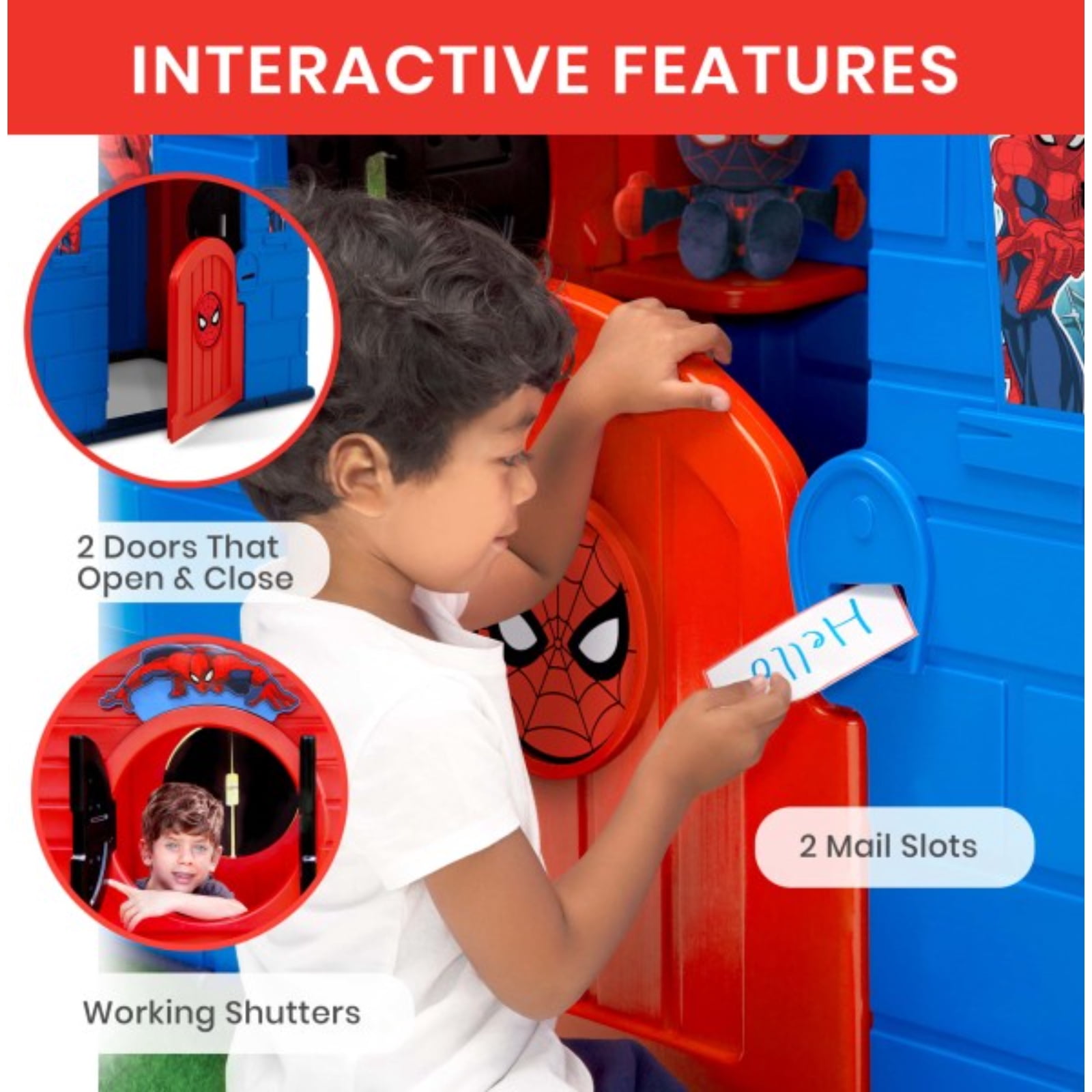 Delta Children Marvel Spiderman Plastic Indoor/Outdoor Playhouse with Easy Assembly