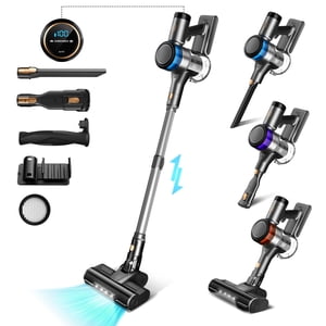 INSE S9 Nettoyeur à vide sans fil léger, 45kPa Suction puissante, 55-Minute Temps de run, spécialisé pour les tapis, planchers durs et cheveux d'animal