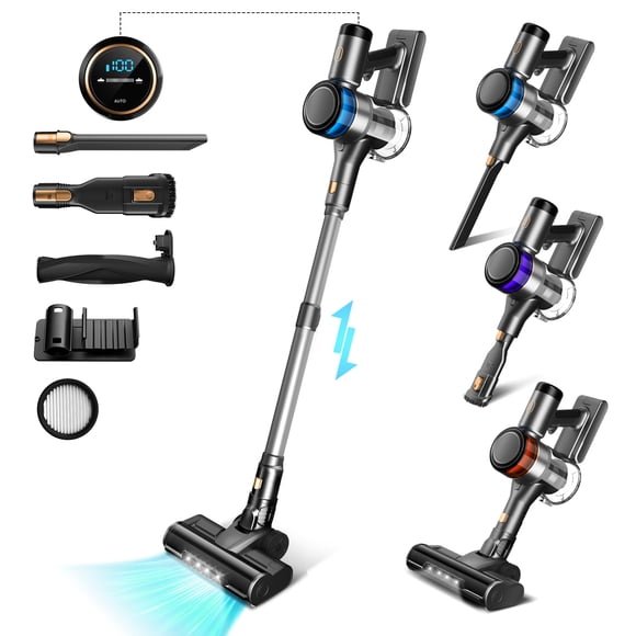 INSE S9 Lightweight Cordless Upright Vacuum Cleaner, 45kPa Powerful Suction, 55-Minute Run Time, Specialized for Carpets, Hard Floors, and Pet Hair