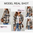 thumbnail image 3 of ORUYROP Womens Long Sleeve Plaid Shirts Flannel Lapel Button Down Shacket Jacket Coats, 3 of 6