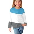 thumbnail image 2 of RXIRUCGD Chemises à Manches Longues pour Filles, Col Rond Mignon, Blouses Décontractées Élégantes, Bleu Clair, Taille : 9 Ans, 2 of 6