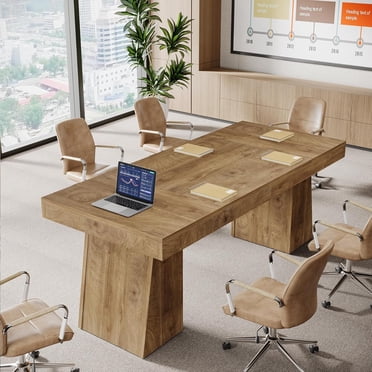 Table de Réunion Moderne pour 4 à 6 Personnes, Table de Conférence, Bureau de Séminaire en Bois Mobilier de Bureau