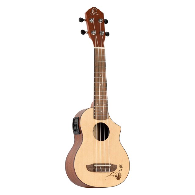 Ortega Guitars RU5CE-SO RU Series Soprano Ukulele with Spruce Top, Sapele Body, and Pickup