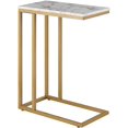 thumbnail image 2 of Rosary Blenn Table d'Appoint en Forme de C, Table à Collation avec Plateau en Faux Marbre et Cadre en Métal, Support pour Café pour Portable, Mobilier Moderne (Or), 2 of 7