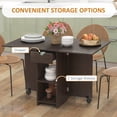 thumbnail image 4 of HOMCOM Foldable Dining Table, Drop Leaf Table with Storage for Kitchen, 4 of 10