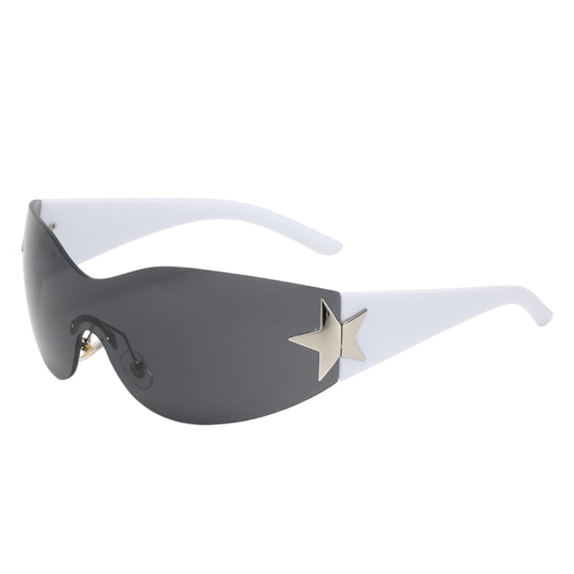 2000S Wrap Around Fashion Rimless Sunglasses Frameless Shades For Outdoor Activities