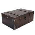 thumbnail image 1 of Large Capacity Vintage European Style Wooden Storage Box, Decorative Jewelry Chest with Lock Gray, 1 of 7
