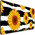 thumbnail image 1 of Extended Gaming Mouse Pad (31.5x11.8 in), Large Non-Slip Rubber Base Mousepad,Waterproof Keyboard Mouse Mat Desk Pad for Work, Game, Office, Home - Black and White Yellow Flower Sunflower, 1 of 5