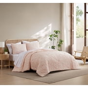 C&C California Jacquard Comforter Set, Textured, All-Season Comfort, 3 piece, King, Pink
