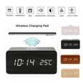 thumbnail image 4 of Réveil Numérique en Bois avec Fonction de Charge Sans Fil Luminosité Réglable Affichages LED 3 Alarmes Snooze Cadeau, 4 of 11
