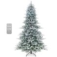 thumbnail image 1 of Costway 8 FT Snow Flocked Artificial Christmas Tree with 1447 PVC & PE Tips 800 LED Lights, 1 of 10