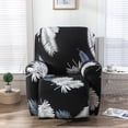 thumbnail image 4 of Dznils Printed Recliner Chair Cover Polyester Stretch Recliner Sofa Slipcover, Black Leaves, 4 of 10