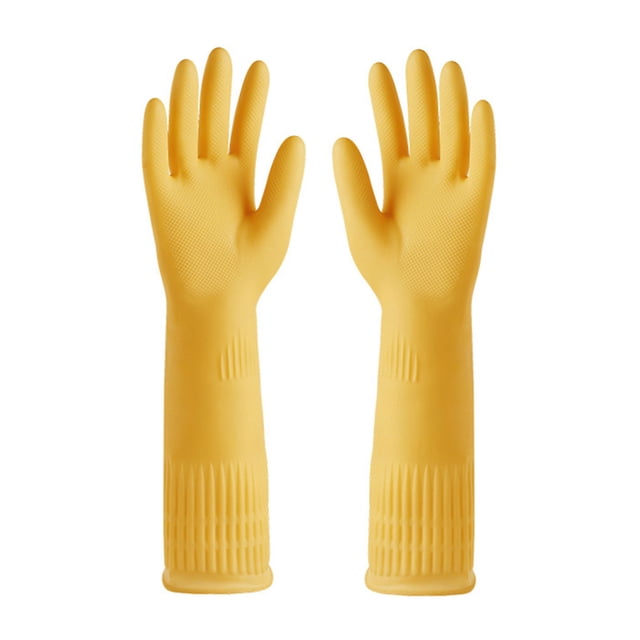 Youkk 2X Rubber Gloves Kitchen Gadget Gardening Tool Exquisite Multipurpose Yard Yellow L 1Set