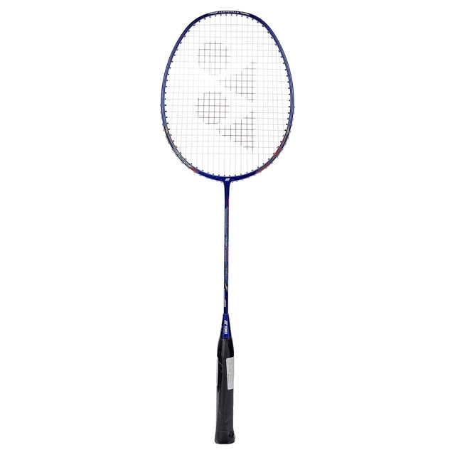Yonex Badminton Racquet NANORAY 72 LIGHT, G4 5U, in blue color with a grip size of 4 3/4 inches, made from carbon graphite. Features an isometric head shape for a larger sweet spot and enhanced hitting area. Designed for beginners seeking fast speed and high repulsion for smashes and rallies. Lightweight at 75-77g.