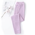thumbnail image 2 of MIASHUI Girls Leggings Pantalon Long Confortable et Extensible, Collant Doux à Imprimé Rayé, Violet Pâle, 13-14 Ans, 2 of 4