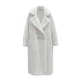 thumbnail image 4 of LOVZFMLL Vestes pour Femmes Manteau à Manches Longues en Cheveux d'Agneau Col Chaud, 4 of 5