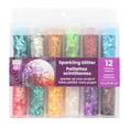 thumbnail image 1 of UNIQUE CREATIVE ART Sparkling Glitter set, 12 colours, Vibrant, DIY, Crafts, 1 of 5