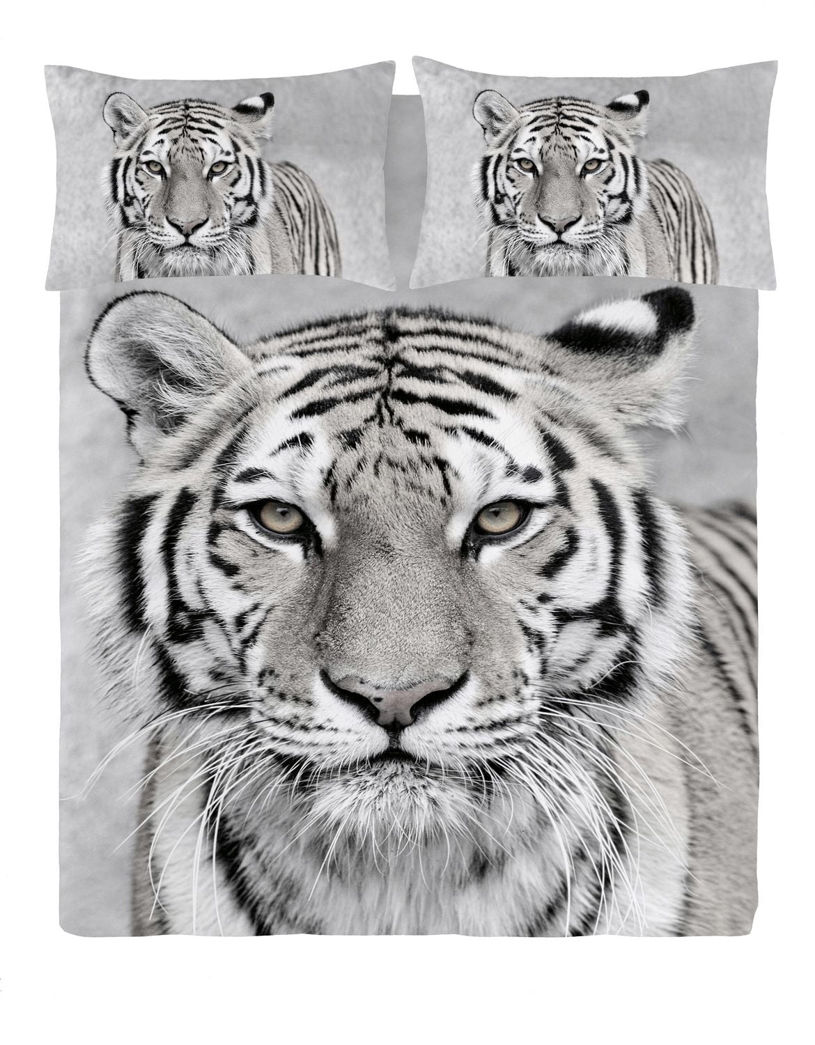 Ensemble de housse de couette Sheerkan de Gouchee Home – Literie 3 pièces en coton certifié Oeko-Tex avec imprimé tigre majestueux