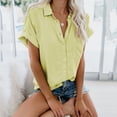 thumbnail image 1 of zanvin Womens Tops, Summer Fashion Woman Causal Button Solid Blouse Short Sleeve T-Shirt Summer Tops, 1 of 4