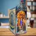 thumbnail image 3 of DIY Book Nook Kit 3D Wooden Puzzle Bookshelf Insert Decor with Sensor Light DIY Miniature Dollhouse Model Kit Creative Educational Bookshelf Insert Bookend Building Kits for Kids Adults, 3 of 11
