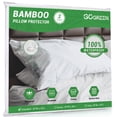 thumbnail image 1 of GOGREEN Waterproof Pillow Protectors with Zipper Standard Size, Cooling Bamboo Zippered Pillow Case Protector, Bed Bedbugs Pillow Case Cover Prevent Dust Mites and Allergens (2 Packs, White), 1 of 8