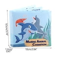 thumbnail image 3 of SIYTUAU Baby Ocean Cloth Book With Hand Puppet Animals Sensory Educational Washable Crinkle Sound Book 4 Pages 8 Sides Fabric Book D D, 3 of 4