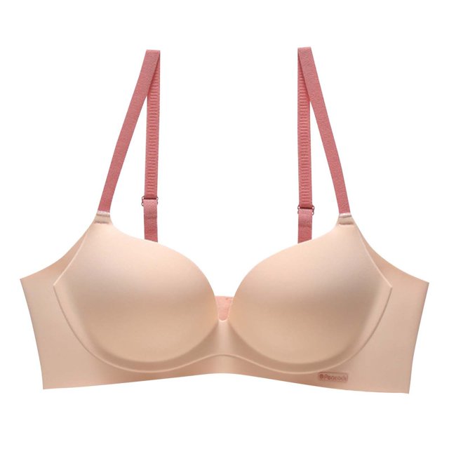Wancir Bras for Women 2025 New Women's Solid Color Seamless Underwear without Steel Rims Detachable Chest Sagging Wave Pattern Bra