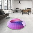 thumbnail image 4 of Ahgly Tapis d'Intérieur Lavable en Machine Carré Transitionnel Fleur Rose, 8 Pieds Carré, 4 of 7
