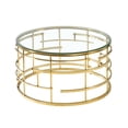 thumbnail image 1 of K-Living Adira Round Coffee Table with Tempered Glass Top & Stainless-Steel Gold Frame, 1 of 1