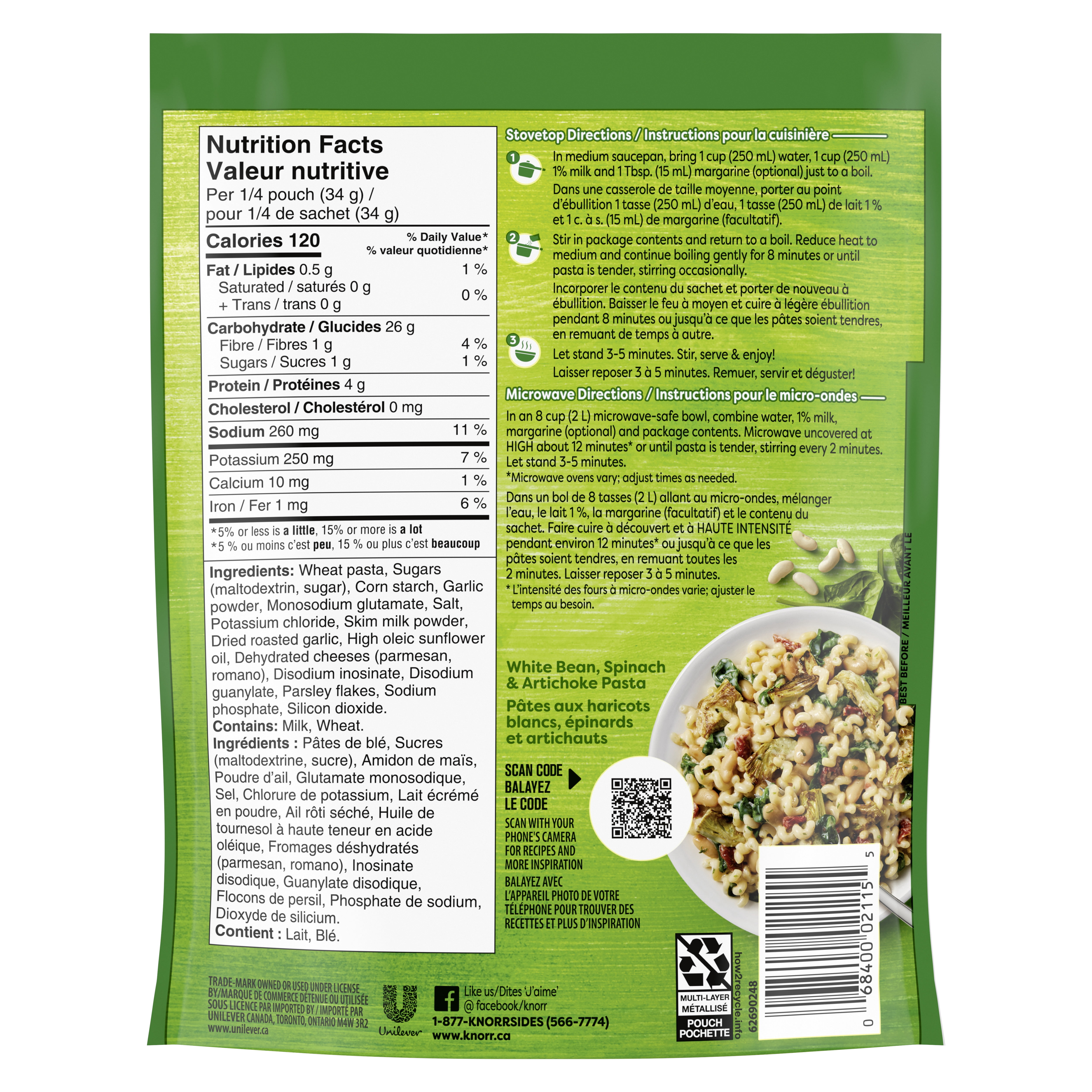 Knorr Sidekicks Creamy Garlic Raffaello Pasta Side Dish