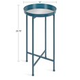thumbnail image 4 of Kate and Laurel Celia Table d'Appoint Ronde en Métal Pliable avec Plateau, 14x14x25,75, Sarcelle/miroir, 4 of 4