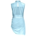 thumbnail image 4 of Oyolan Robe de Patinage Artistique Brillante pour Filles, Robe de Danse Lyrique, Justaucorps de Ballet à Jupe Froncée pour Compétition, Bleu Pâle 8, 4 of 4