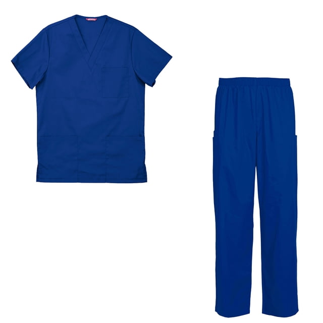 Men's Scrubs Set Scrub Top and Pants Scrubs Set