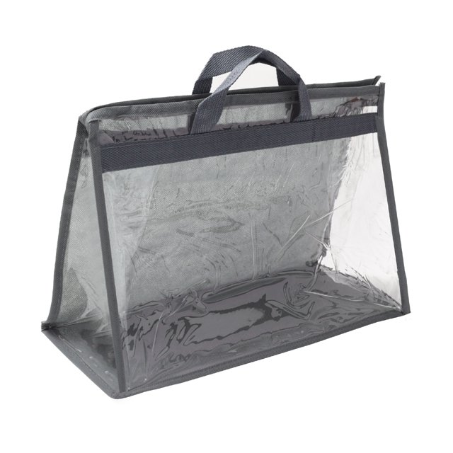 Unique Bargains Handbag Dust Bags, M Size PVC Dustproof Transparent Purse Protector, Gray