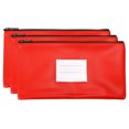 thumbnail image 1 of Unique Bargains Zipper Leatherette Money Deposit Bags with Clear Window, Red, 3 Count, 1 of 6
