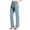 Light Blue, variant on Ecqkame Women's Dress Pants Solid Color Straight Elastic High Waist Business Trousers Button Casual Work Office Pant Gray S